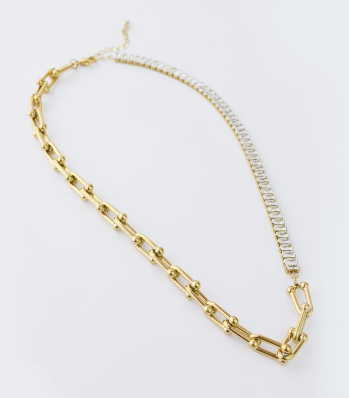 Tiffany Model Gold Renk Baget Suyolu Kolye 40cm